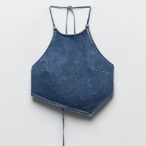 Zara Denim Halter Top